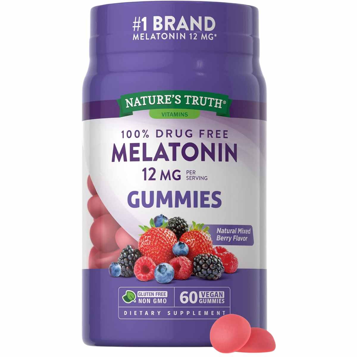 Melatonina - 12 mg - Mezcla de Bayas - 60 Gomitas - Haz Tu Pedido