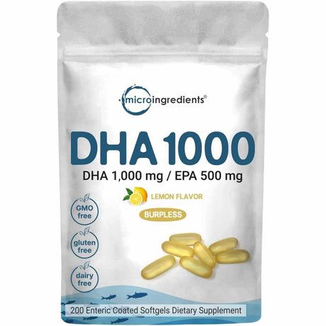 Micro Ingredients DHA y EPA 250 - 200 Cápsulas Blandas - Haz Tu Pedido
