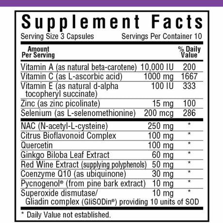 Bluebonnet Super Antioxidants Formula - Vegetable Capsules - Haz Tu Pedido
