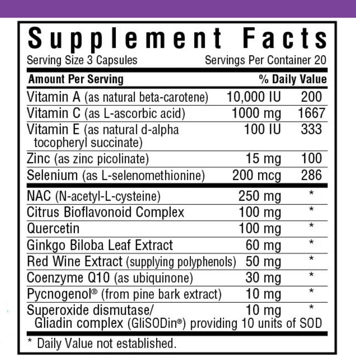 Bluebonnet Super Antioxidants Formula - Vegetable Capsules - Haz Tu Pedido