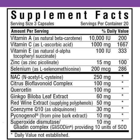Bluebonnet Super Antioxidants Formula - Vegetable Capsules - Haz Tu Pedido