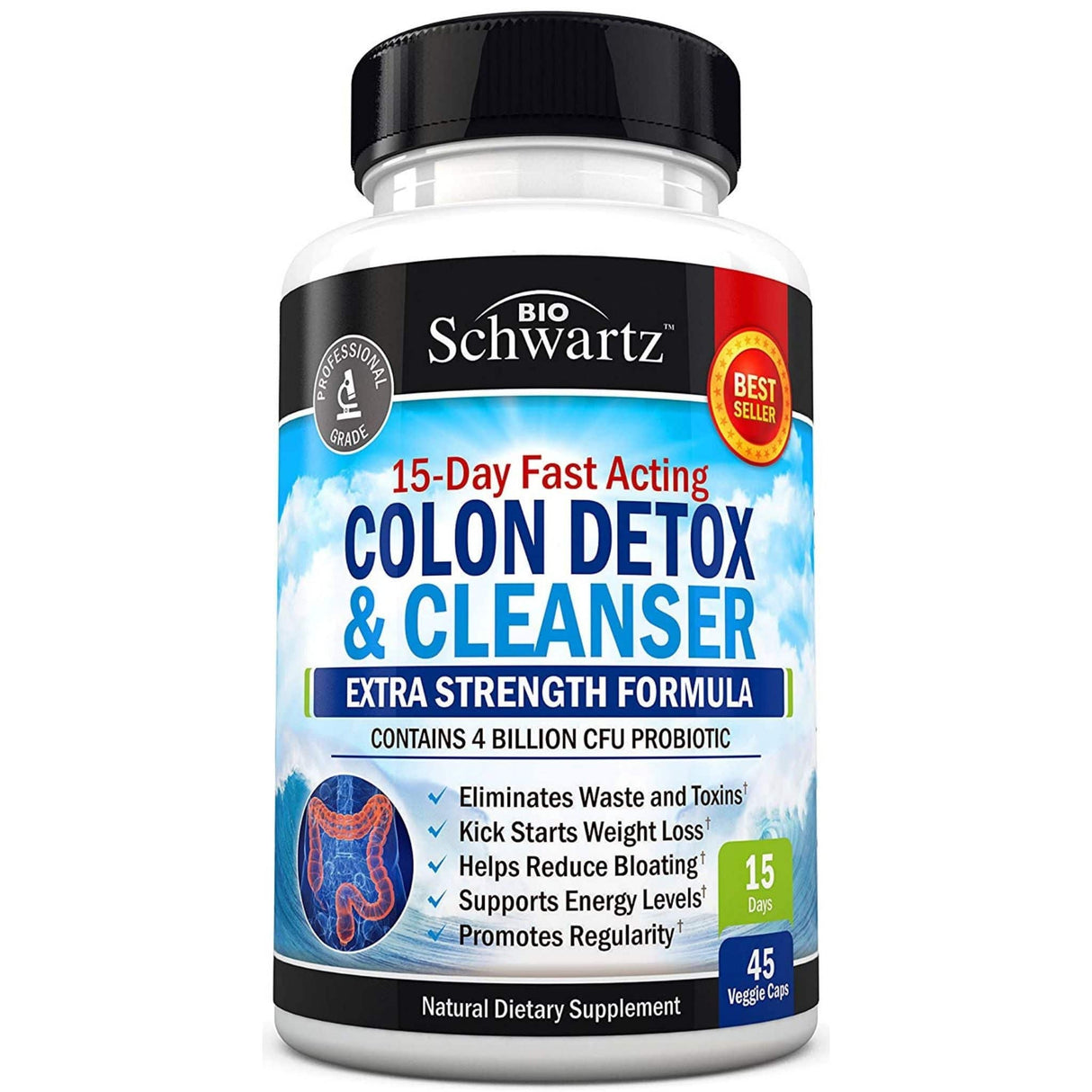 BioSchwartz Colon Detox and Cleanser - 45 Cápsulas Vegetales - Haz Tu Pedido