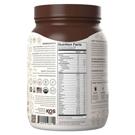 KOS Organic Plant-Based Protein Powder - 2 lb - Haz Tu Pedido