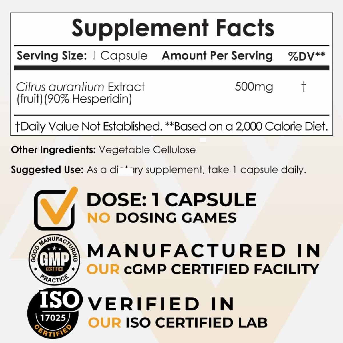 Hesperidina - 500 mg - Haz Tu Pedido