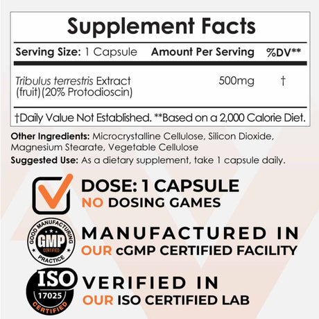 Extracto de Tribulus 500 mg - Haz Tu Pedido