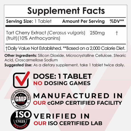 Extracto de Cereza Ácida 250 mg - Haz Tu Pedido
