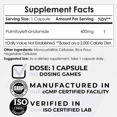 Palmitoiletanolamida - 400 mg - Haz Tu Pedido