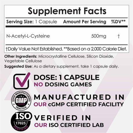 N-Acetil L-Cisteína 500 mg - Haz Tu Pedido
