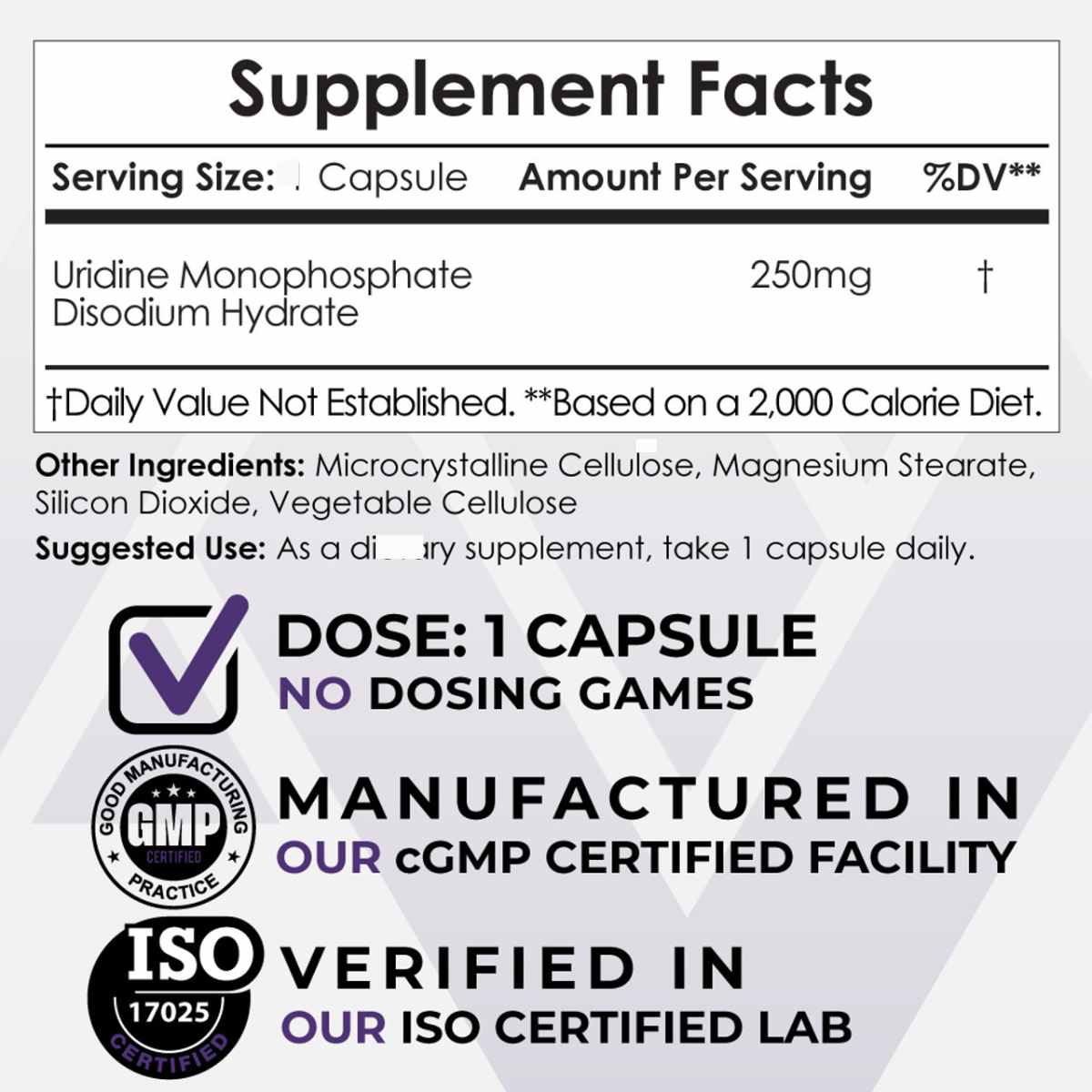 Monofosfato de Uridina 250 mg - Haz Tu Pedido