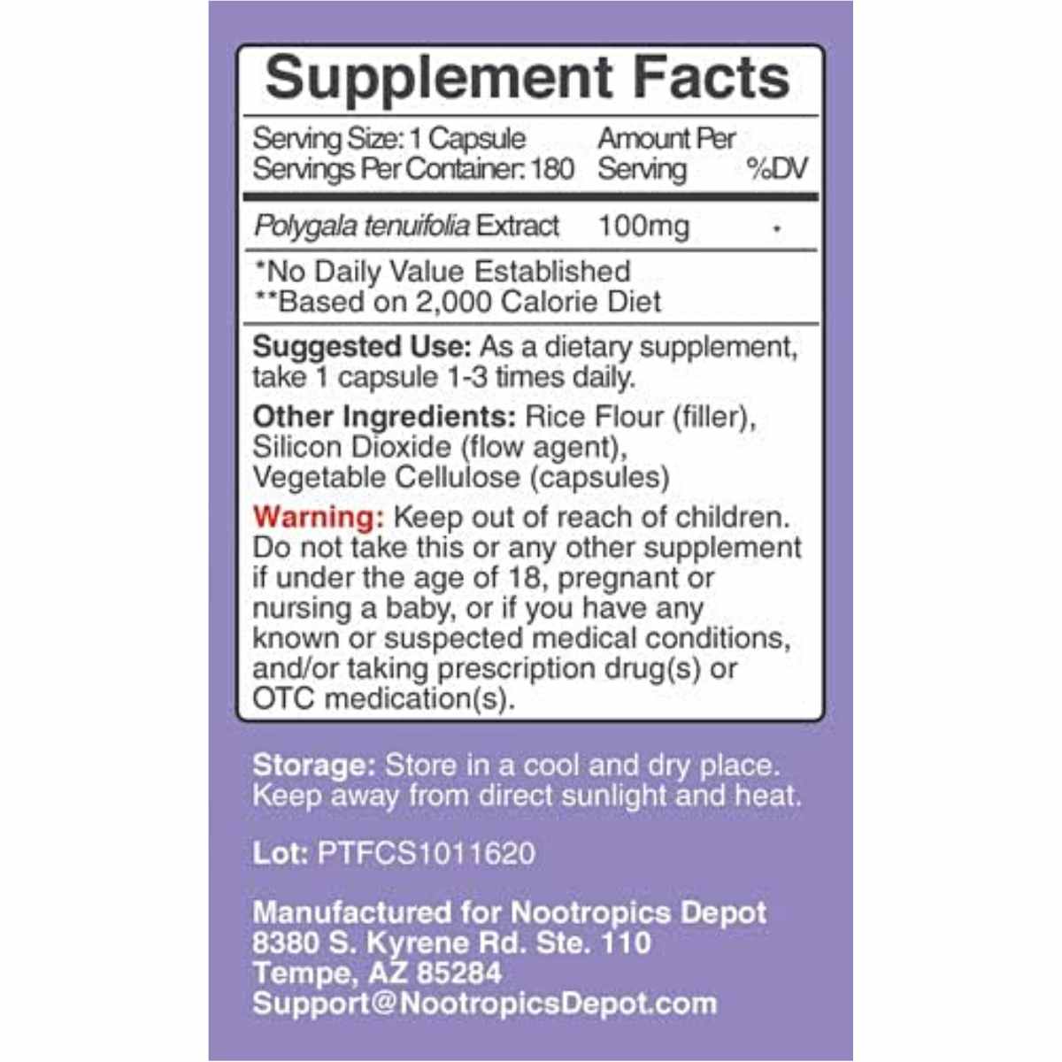 Polygala Tenuifolia - 100 mg - Haz Tu Pedido