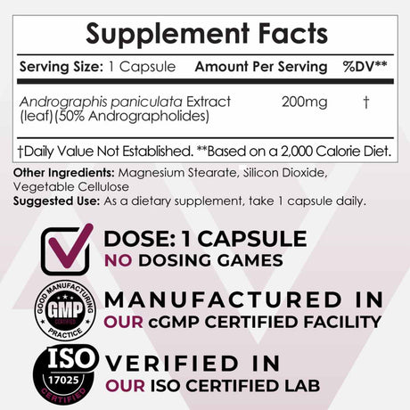 Andrographis Paniculata 200 mg - Haz Tu Pedido