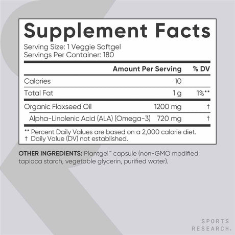 Aceite de linaza con Omega 3 - 1200 mg - 180 Cápsulas Blandas - Haz Tu Pedido