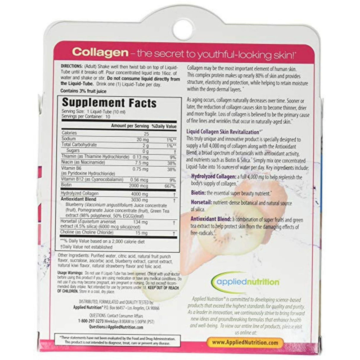 Applied Nutrition Liquid Colllagen - 10 Ampollas - Haz Tu Pedido