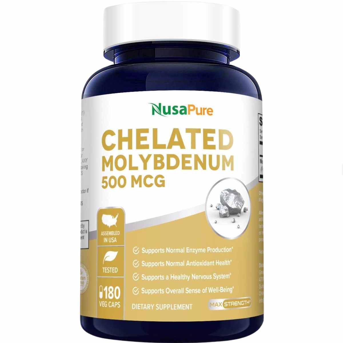 Molibdeno Quelatado - 500 mcg - 180 Cápsulas - Haz Tu Pedido