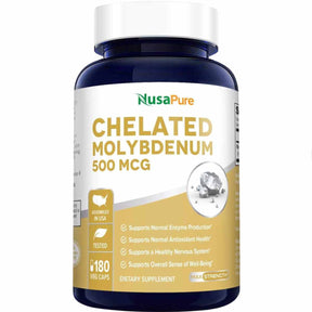 Molibdeno Quelatado - 500 mcg - 180 Cápsulas - Haz Tu Pedido