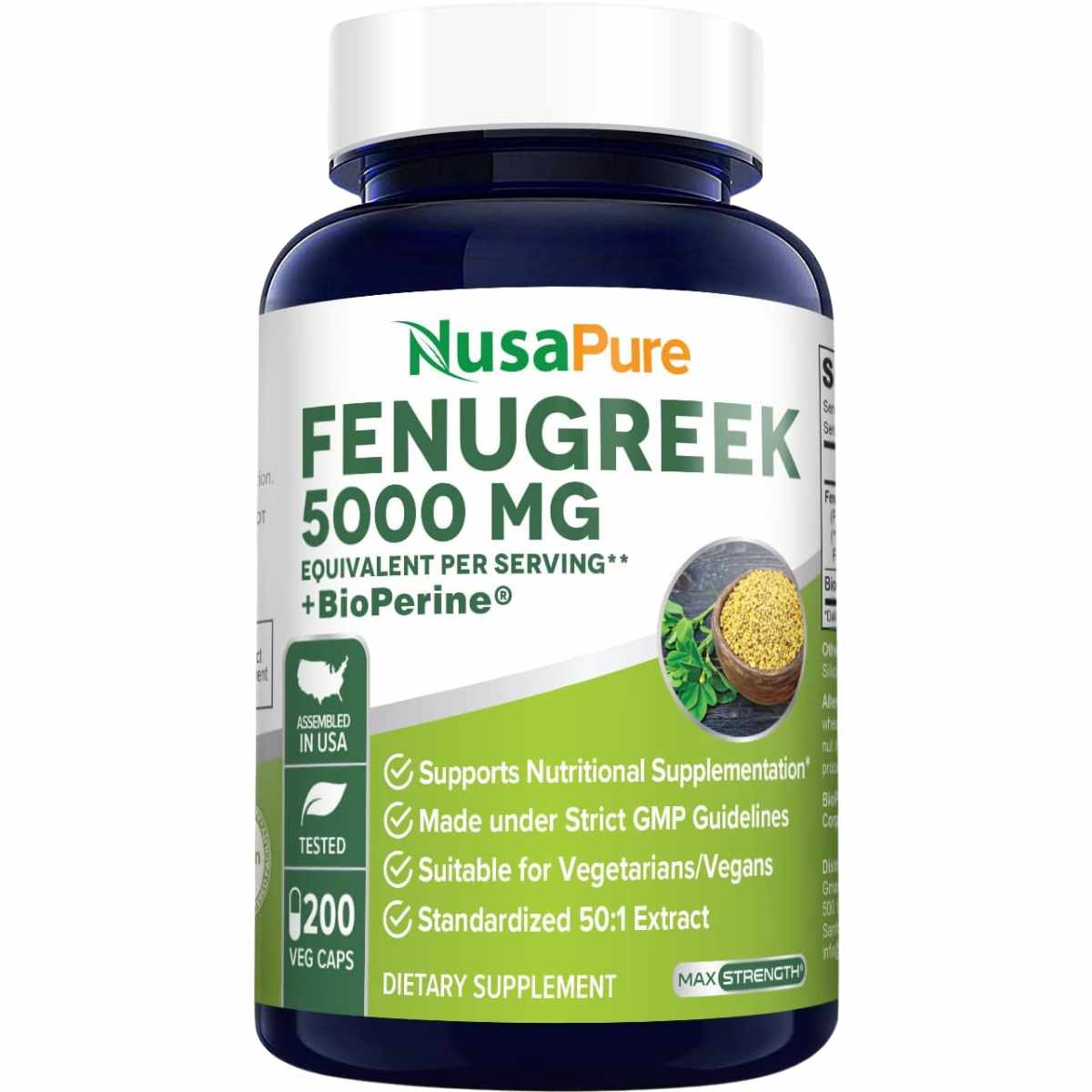 Fenogreco - 5000 mg - 200 Cápsulas - Haz Tu Pedido