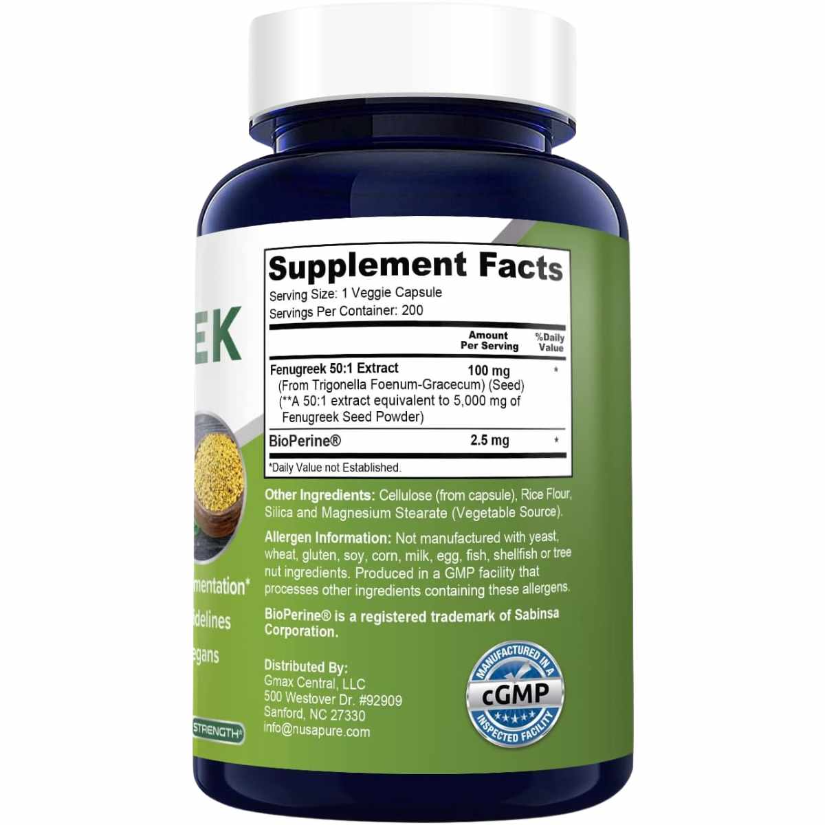 Fenogreco - 5000 mg - 200 Cápsulas - Haz Tu Pedido