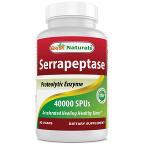 Best Naturals Serrapeptase 40000 SPU - 90 Capsulas - Haz Tu Pedido