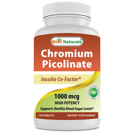 Best Naturals Chromium Picolinate 1000 mcg - 120 Tabletas - Haz Tu Pedido