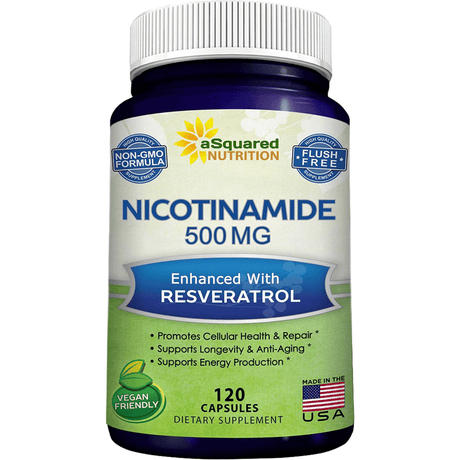 aSquared Nutrition Nicotinamide with Resveratrol - 120 Cápsulas - Haz Tu Pedido