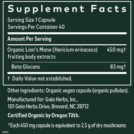 Hongo Melena de León 450 mg - Haz Tu Pedido