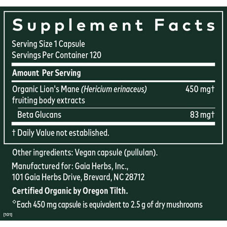 Hongo Melena de León 450 mg - Haz Tu Pedido