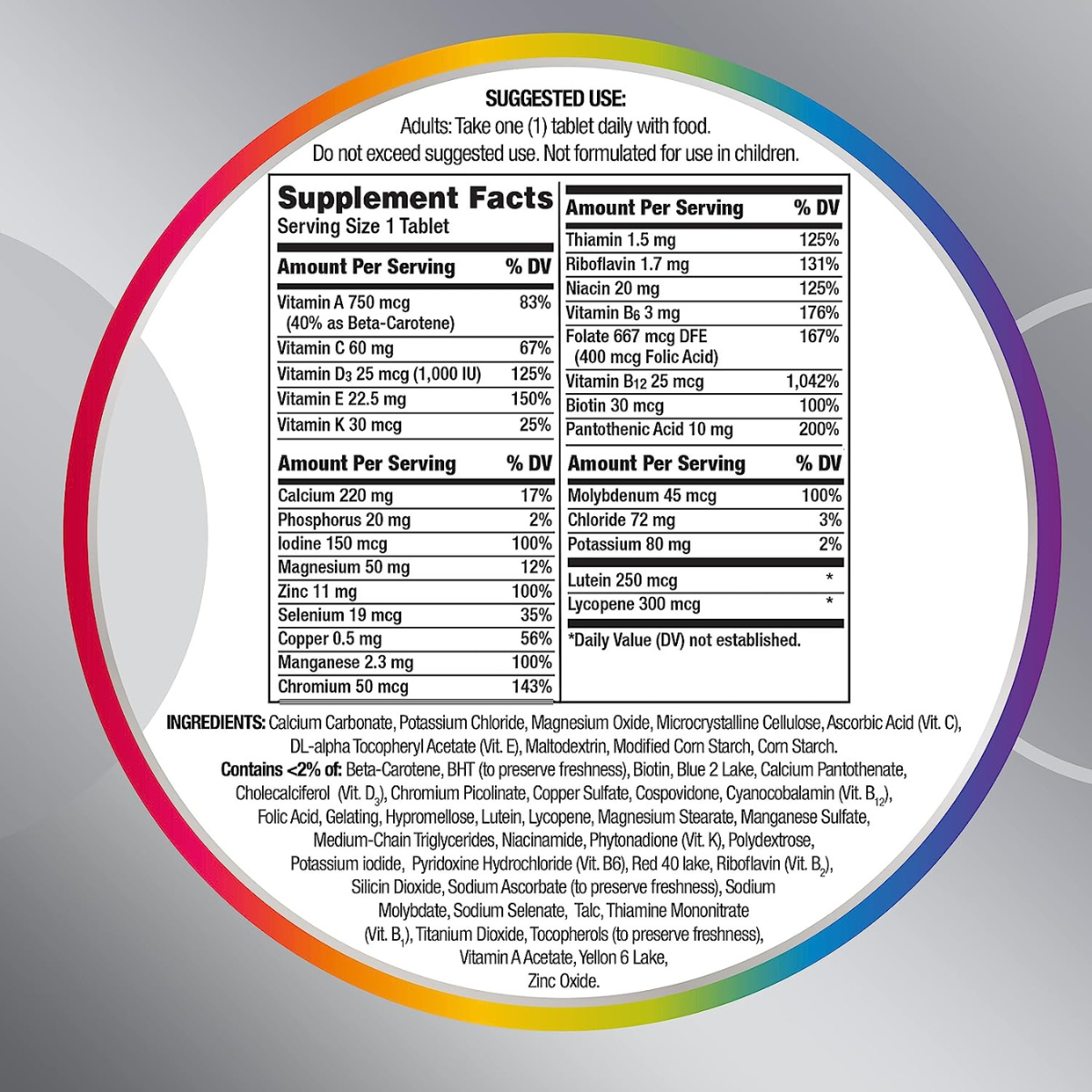 Multivitamínico 50+ - 125 Tabletas - Haz Tu Pedido