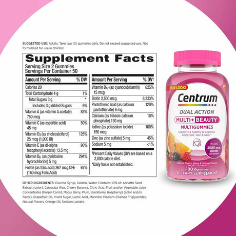 Multivitamínico de Doble Acción - 100 Gomitas - Haz Tu Pedido