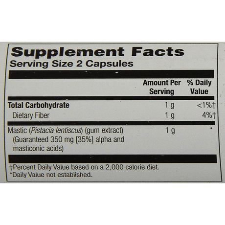 Solaray Mastic Gum Extract 500 mg - 45 Capsulas - Haz Tu Pedido