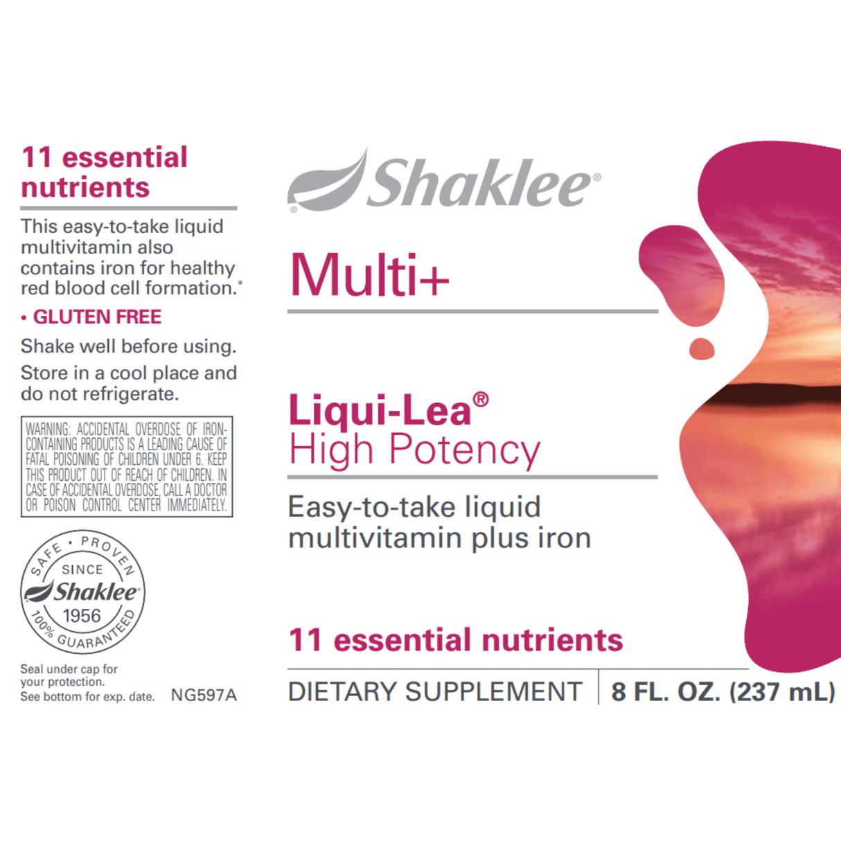 Shaklee Liqui-Lea Plus Iron - 237 ml - Multivitamina Liquida - Haz Tu Pedido