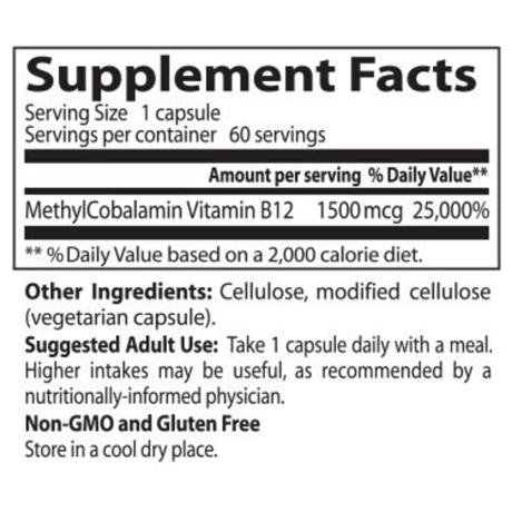 Doctor’s Best Fully Active B12 1500 mcg - 60 Cápsulas Vegetales - Haz Tu Pedido