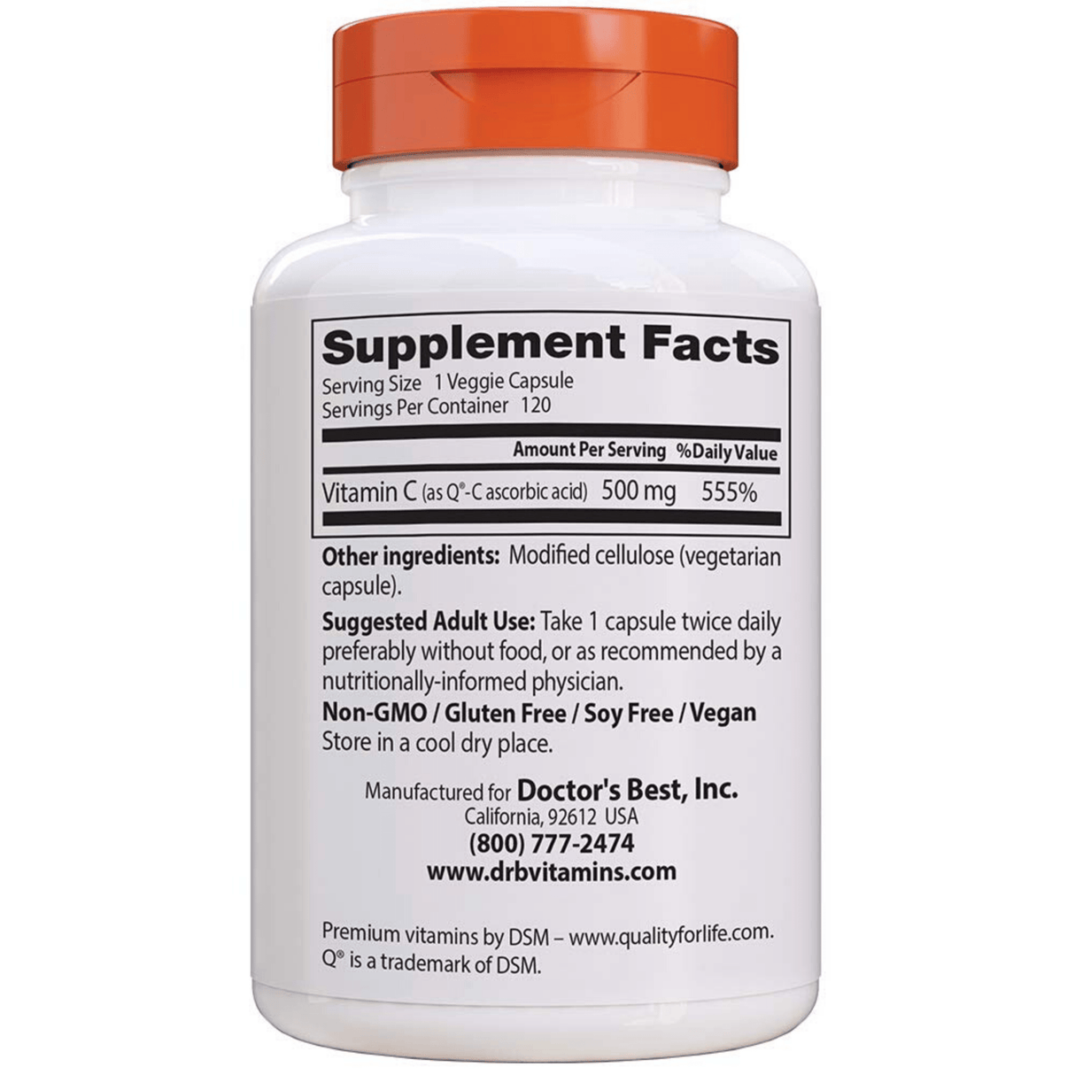 Doctor’s Best Vitamin C With Quali 500mg - 120 Cápsulas Vegetales - Haz Tu Pedido