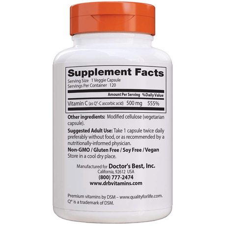 Doctor’s Best Vitamin C With Quali 500mg - 120 Cápsulas Vegetales - Haz Tu Pedido