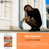Best Naturals Inositol Powder - 1 lb - Desintoxicacion Soporte Celular - Haz Tu Pedido