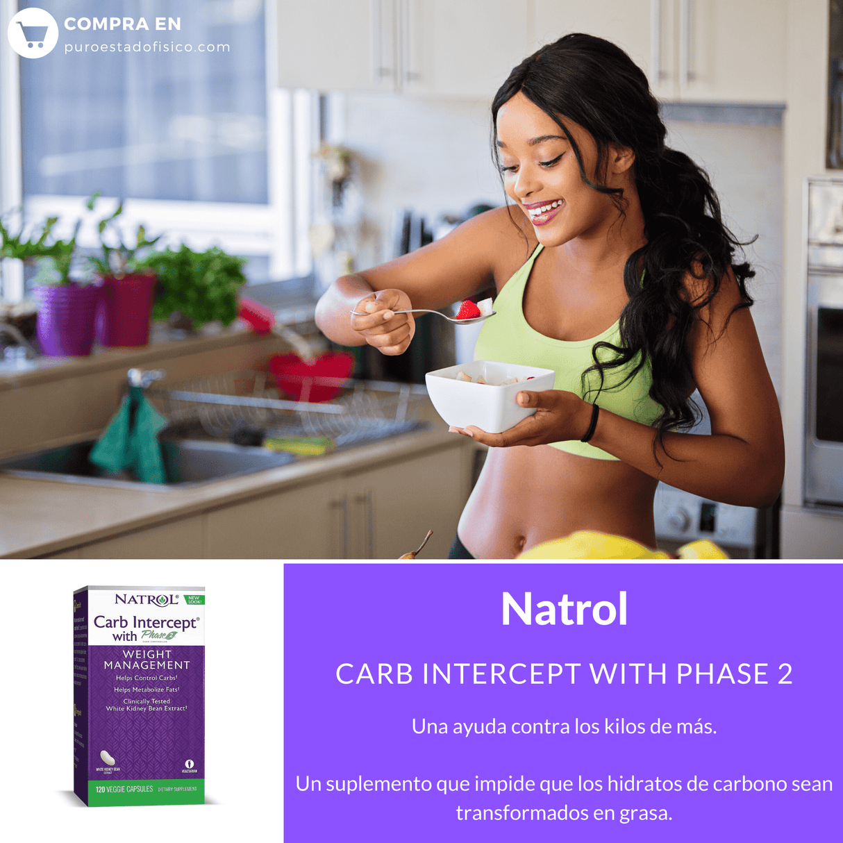 Natrol Carb Intercept with Phase 2 - 120 Cápsulas Vegetales - Haz Tu Pedido
