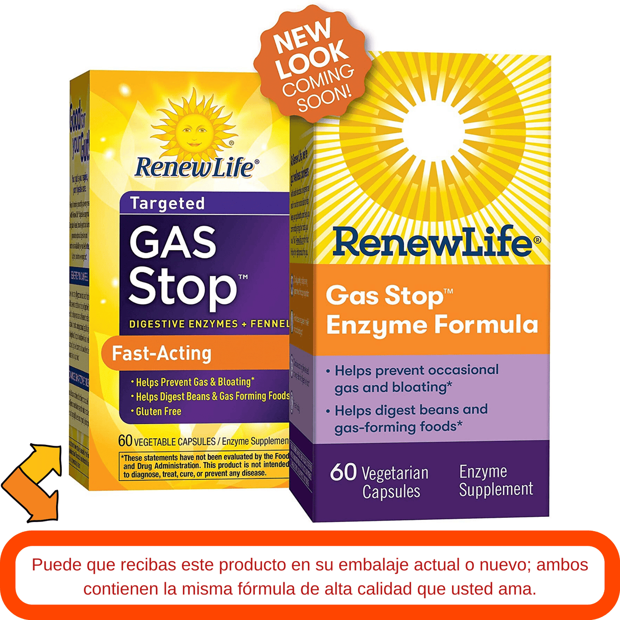 Renew Life Gas Stop Enzyme Formula - 60 Cápsulas Veganas - Haz Tu Pedido