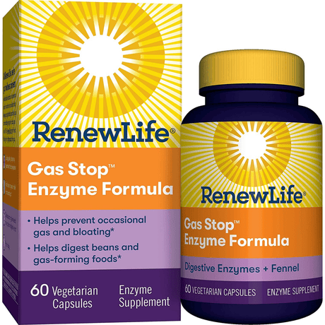 Renew Life Gas Stop Enzyme Formula - 60 Cápsulas Veganas - Haz Tu Pedido
