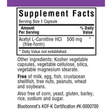 Bluebonnet Acetyl L-Carnitine 500 mg - Vegetable Capsules - Haz Tu Pedido