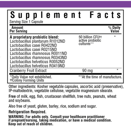 Bluebonnet Advanced Choice Ladies' SingleDaily Probiotic - 50 billion CFU - 30 Cápsulas De Origen Vegetal - Haz Tu Pedido
