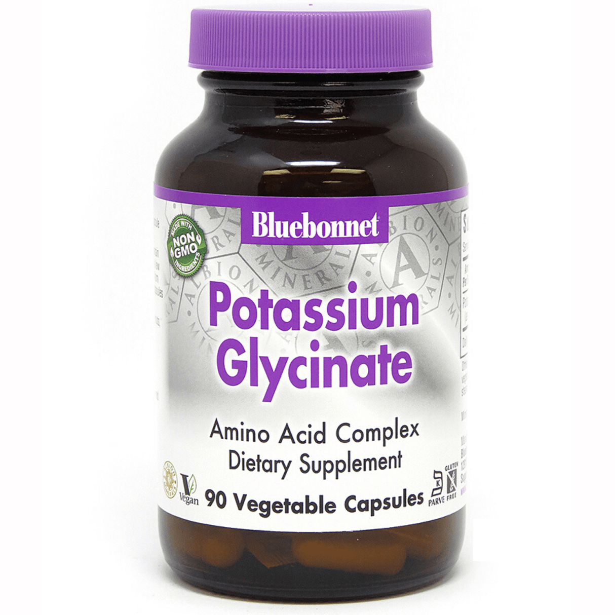 Bluebonnet Albion Potassium Glycinate - 90 Cápsulas De Origen Vegetal - Haz Tu Pedido