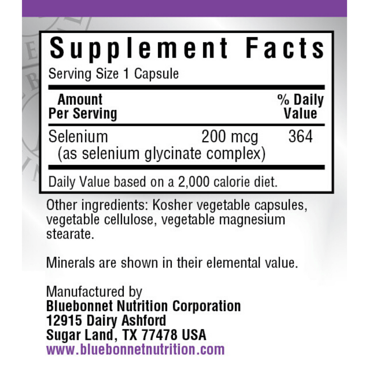 Bluebonnet Albion Yeast-Free Selenium Glycinate - 90 Cápsulas De Origen Vegetal - Haz Tu Pedido