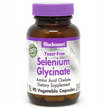 Bluebonnet Albion Yeast-Free Selenium Glycinate - 90 Cápsulas De Origen Vegetal - Haz Tu Pedido