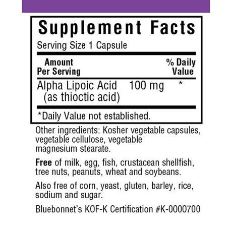 Bluebonnet Alpha Lipoic Acid 100 mg - Haz Tu Pedido