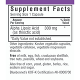Bluebonnet Alpha Lipoic Acid 300 mg - Vegetable Capsules - Haz Tu Pedido