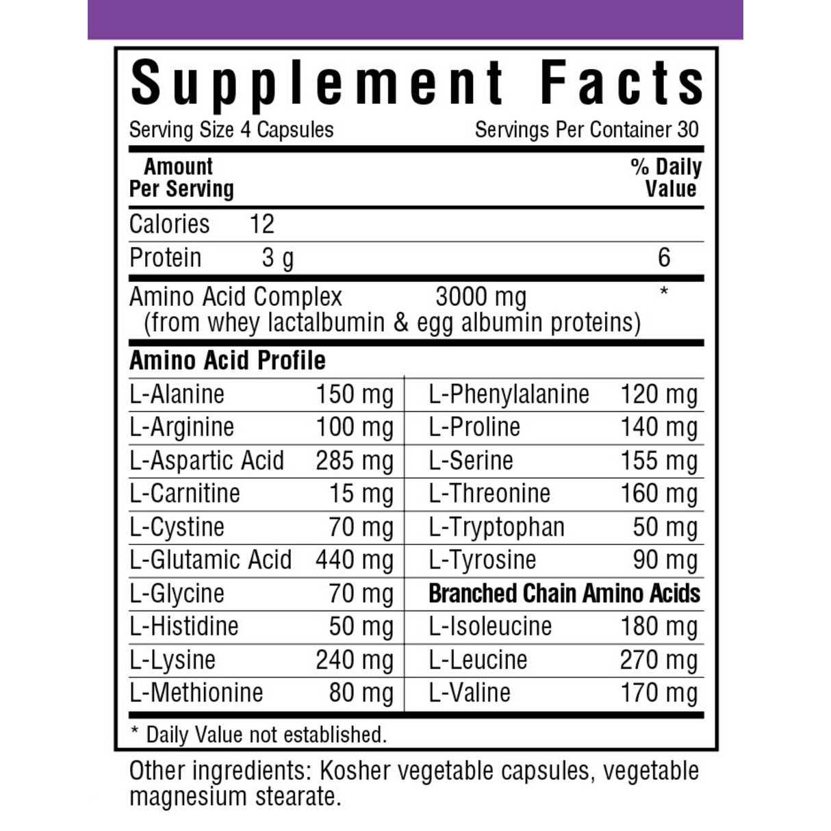 Bluebonnet Amino Acid Capsules - 750 mg - Haz Tu Pedido