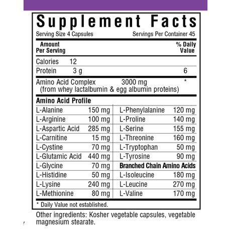 Bluebonnet Amino Acid Capsules - 750 mg - Haz Tu Pedido