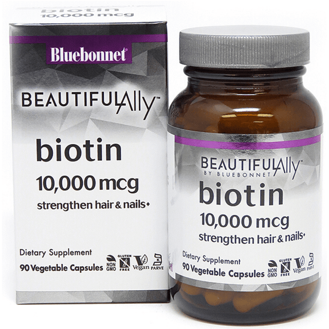 Bluebonnet Beautiful Ally Biotin - 10000 mcg - 90 Cápsulas De Origen Vegetal - Haz Tu Pedido