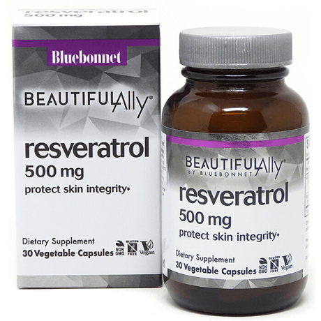 Bluebonnet Beautiful Ally Resveratrol - 500 mg - Vegetable Capsules - Haz Tu Pedido