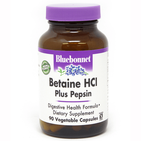 Bluebonnet Betaine HCI Plus Pepsin - Vegetable Capsules - Haz Tu Pedido