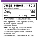 Bluebonnet Biotin - 1000 mcg - 90 Cápsulas De Origen Vegetal - Haz Tu Pedido